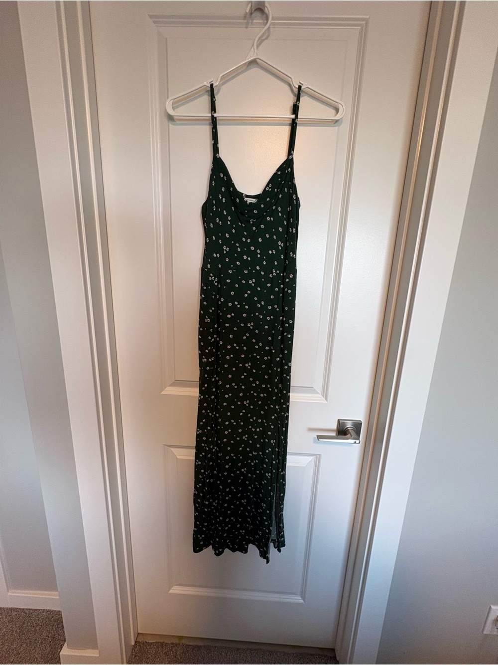 American Eagle Dark Green Floral Slip Maxi Dress